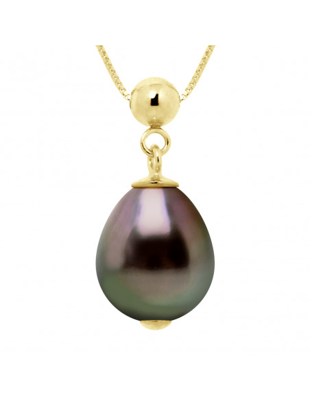 Tahiti pear pear pear necklace 9-10 mm - Gold 375 - Marakavu
