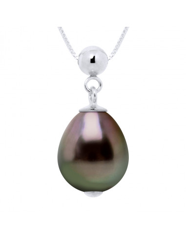 Tahiti pear pear pear necklace 9-10 mm - Gold...