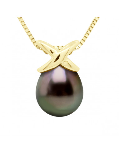 Collier Perle de Tahiti Ovale 8-9 mm - Chaîne...
