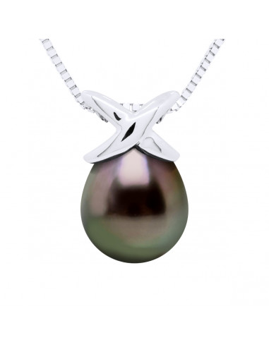 Collier Perle de Tahiti Ovale 8-9 mm - Chaîne...