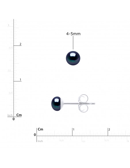 Boucles d'Oreilles Perles BOUTONS - Plusieurs Tailles Disponibles - Argent 925 - BEAULIEU