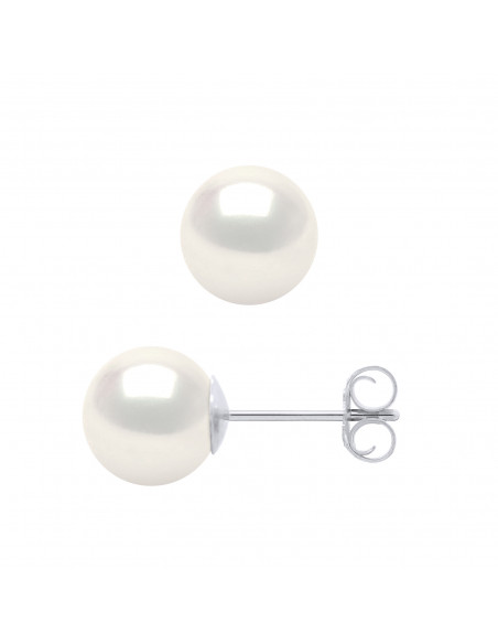 Boucles d'Oreilles Perles BOUTONS - Plusieurs Tailles Disponibles - Or 750 - NEUILLY