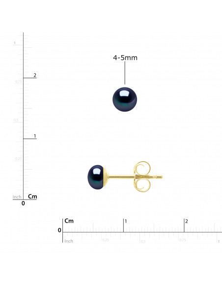 Boucles d'Oreilles Perles BOUTONS - Plusieurs Tailles Disponibles - Or 750 - NEUILLY