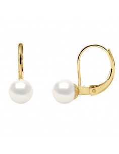 Earrings Beads 6-7 mm - Sleeve System - Gold 750 - Levallois