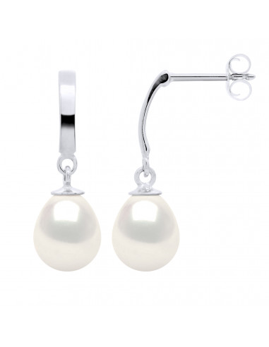 Boucles d'Oreilles Pendantes Perles 8-9 mm -...
