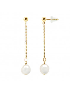 Baroque Pearl Earrings 8-9 mm - Gold 750 - Paimpol