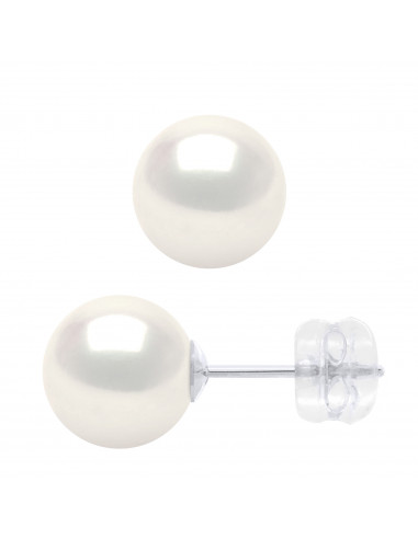Boucles d'Oreilles - Clous Perles Rondes - Plusieurs Tailles Disponibles - Système Siliconor - Or 375 - LEVALLOIS