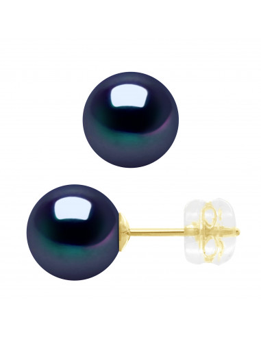 Boucles d'Oreilles - Clous Perles Rondes - Plusieurs Tailles Disponibles - Système Siliconor - Or 375 - LEVALLOIS