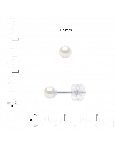 Boucles d'Oreilles - Clous Perles Rondes -...