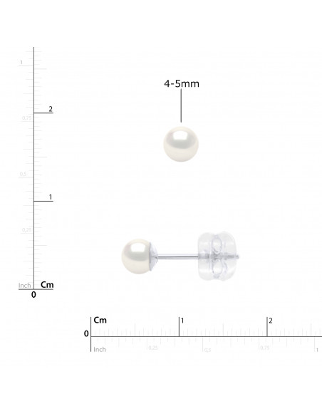 Boucles d'Oreilles - Clous Perles Rondes - Plusieurs Tailles Disponibles - Système Siliconor - Or 375 - LEVALLOIS