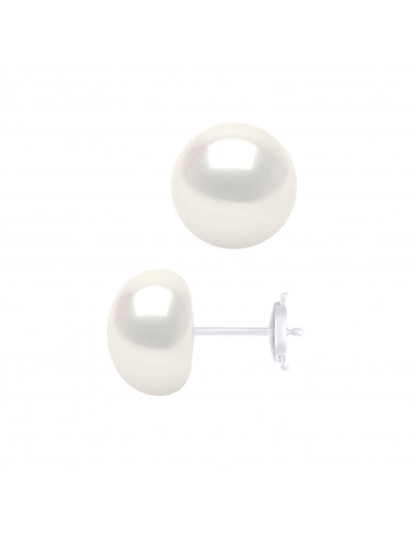 Boucles d'Oreilles Boutons - TAILLES EXCEPTIONNELLES -  Système Sécurité - Or 750 - TRIOMPHE