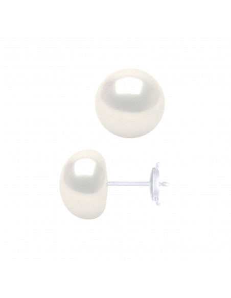 Boucles d'Oreilles Boutons - TAILLES EXCEPTIONNELLES -  Système Sécurité - Or 750 - TRIOMPHE