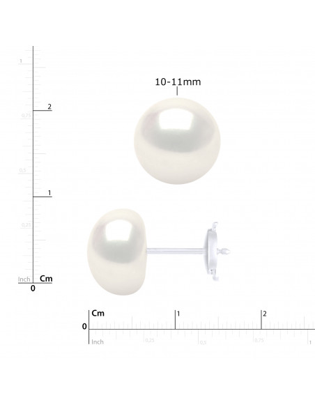 Boucles d'Oreilles Boutons - TAILLES EXCEPTIONNELLES -  Système Sécurité - Or 750 - TRIOMPHE