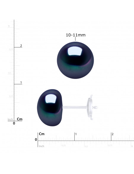 Boucles d'Oreilles Boutons - TAILLES EXCEPTIONNELLES -  Système Sécurité - Or 750 - TRIOMPHE