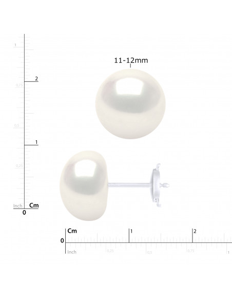 Boucles d'Oreilles Boutons - TAILLES EXCEPTIONNELLES -  Système Sécurité - Or 750 - TRIOMPHE