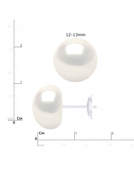 Boucles d'Oreilles Boutons - TAILLES EXCEPTIONNELLES -  Système Sécurité - Or 750 - TRIOMPHE