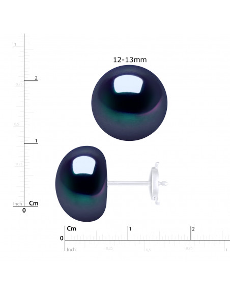 Boucles d'Oreilles Boutons - TAILLES EXCEPTIONNELLES -  Système Sécurité - Or 750 - TRIOMPHE