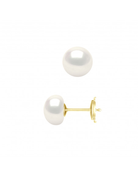 Boucles d'Oreilles Perles Boutons - Plusieurs Tailles Disponibles - Système Sécurité - Or 375 - CONCORDE