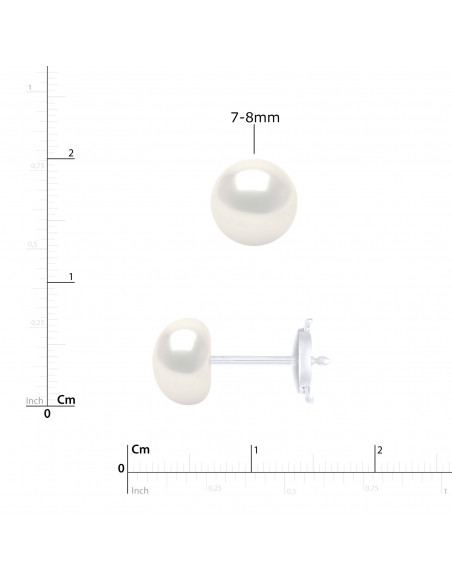 Boucles d'Oreilles Perles Boutons - Plusieurs Tailles Disponibles - Système Sécurité - Or 375 - CONCORDE