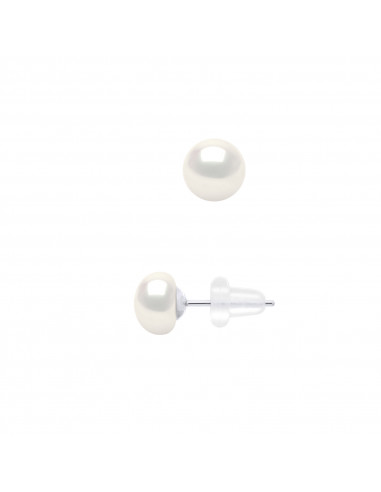 Boucles d'Oreilles Perles BOUTONS - Plusieurs Tailles Disponibles - Poussettes Silicone - Or 750 - REPUBLIQUE