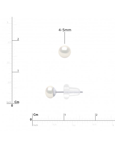 Boucles d'Oreilles Perles BOUTONS - Plusieurs Tailles Disponibles - Poussettes Silicone - Or 750 - REPUBLIQUE