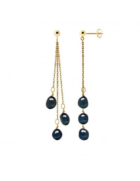 Baroque pearl earrings 6-7 mm - Strollers System - Gold 375 - Cabourg