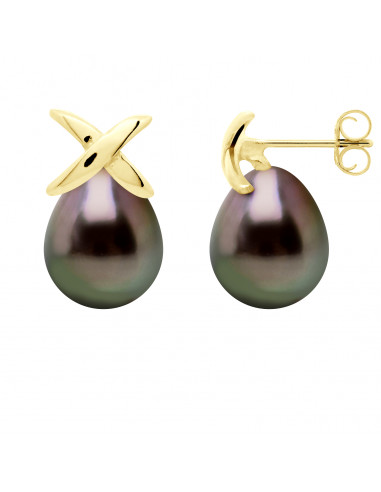 Boucles d'Oreilles Perles de Tahiti 8-9 mm -...