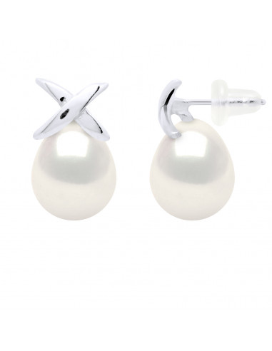 Boucles d'Oreilles Perles Poires 8-9 mm -...