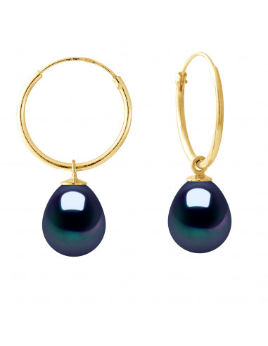 Boucles d'Oreilles Perles Poires 9-10 mm -...