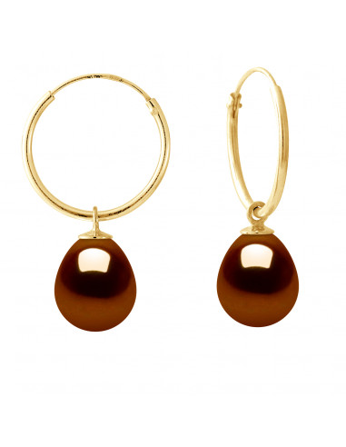 Boucles d'Oreilles Perles Poires 9-10 mm -...