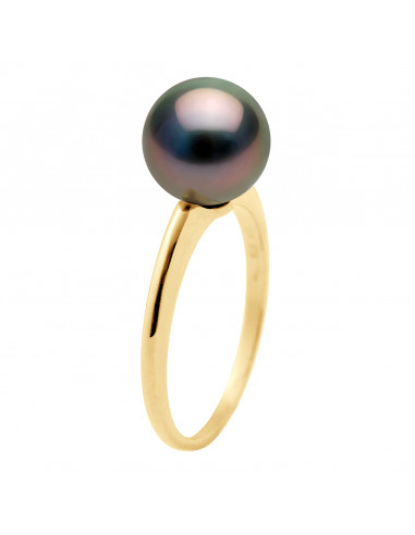 Bague Jonc Simple Perle de Tahiti Ronde 8-9 mm...