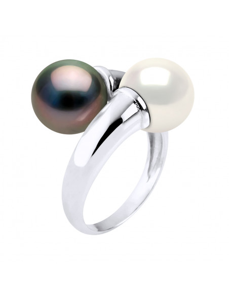 Ring You & Me - Tahitian Pearls and Freshwater Round Water 8-9 mm - Gold 375 - Taenga