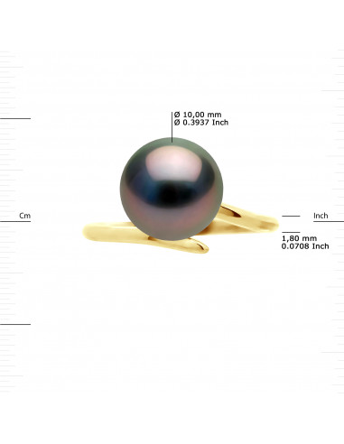 Bague Jonc Moderne - Perle de Tahiti Ronde...