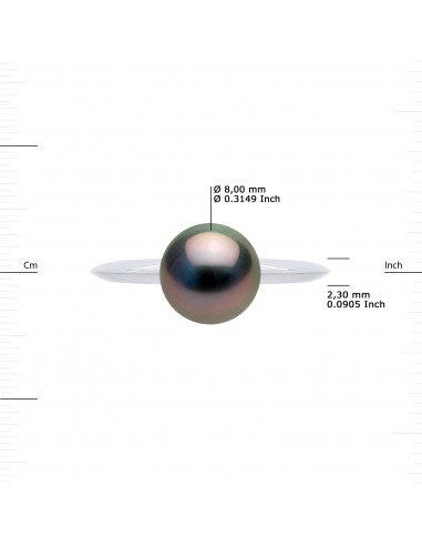 Beveled Ring Ring - Round Tahitian Pearl 8-9 mm...
