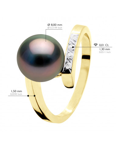 Ring Round Jewelery Tahitian Pearl Round 8-9 mm...