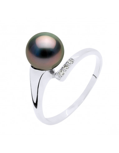 Bague Jonc Joaillerie Perle de Tahiti Ronde 8-9...