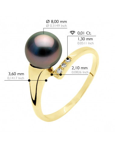 Bague Jonc Joaillerie Perle de Tahiti Ronde 8-9...