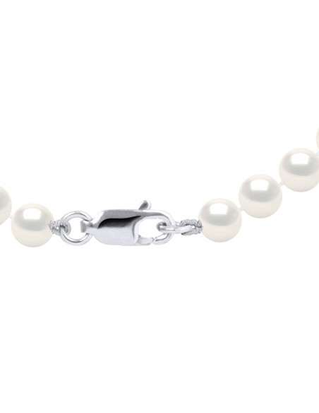 Bracelets Rangs de Perles Semi Rondes / Rondes - Tailles de 4 à 7 mm - Mousqueton - Argent 925 - EZE