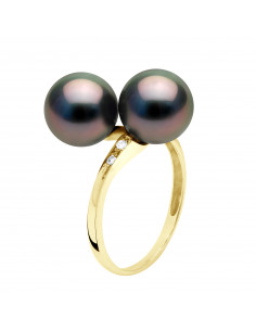 Ring You & Me Jewelry Round Tahitian Beads 8-9 mm -...