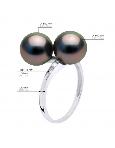 Ring You & Me Jewelry Round Tahitian Beads 8-9...