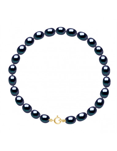Bracelets Rangs de Perles Grain de Riz - Tailles de 4 à 6 mm - Anneau Ressort - Or 750 - MONTAIGNE