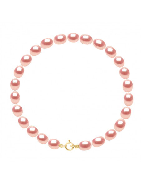 Bracelets Rangs de Perles Grain de Riz - Tailles de 4 à 6 mm - Anneau Ressort - Or 750 - MONTAIGNE