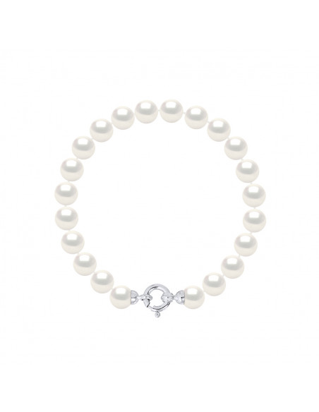 Bracelets Rangs de Perles Semi Rondes / Rondes - Tailles de 5 à 8 mm - Anneau Marin - Argent 925 - BIARRITZ