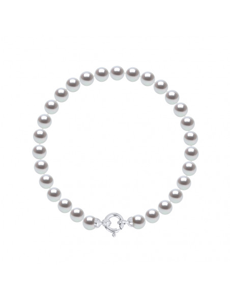 Bracelets Rangs de Perles Semi Rondes / Rondes - Tailles de 5 à 8 mm - Anneau Marin - Argent 925 - BIARRITZ