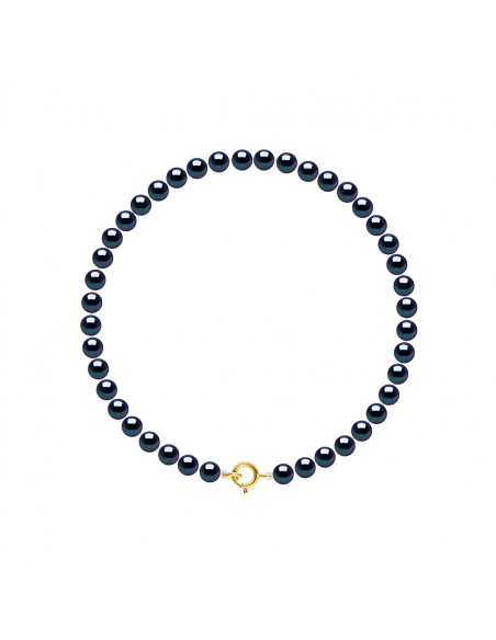 Bracelets Rangs de Perles d'Eau Douce Rondes - Tailles de 4 à 6 mm - Anneau Ressort - Or 750 - VINCENNES