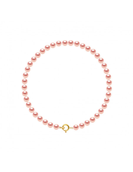 Bracelets Rangs de Perles d'Eau Douce Rondes - Tailles de 4 à 6 mm - Anneau Ressort - Or 750 - VINCENNES