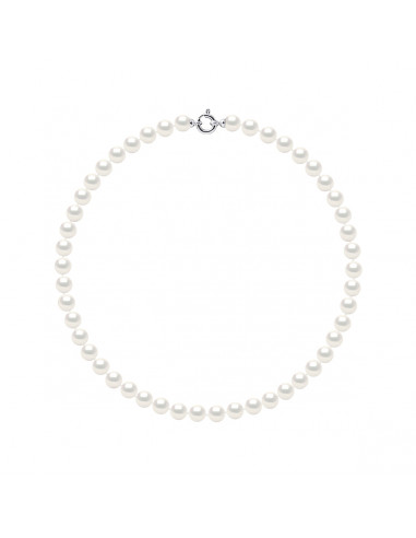 Colliers Rangs de Perles Rondes - Tailles de 7 à 9 mm - 42 cm - Anneau Marin Prestige - Or 375 - NEUILLY