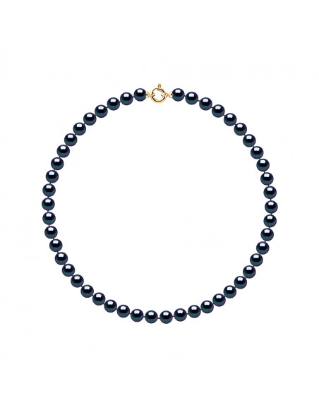 Round Bead Necklaces - Sizes from 7 to 9 mm - 42 cm - Prestige Marine Ring - Gold 375 - Neuilly