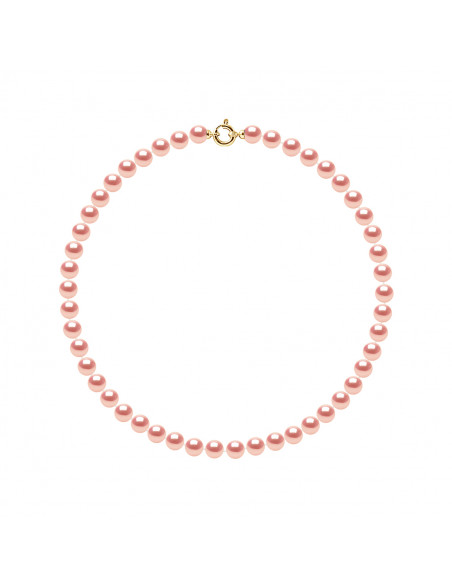 Colliers Rangs de Perles Rondes - Tailles de 7 à 9 mm - 42 cm - Anneau Marin Prestige - Or 375 - NEUILLY