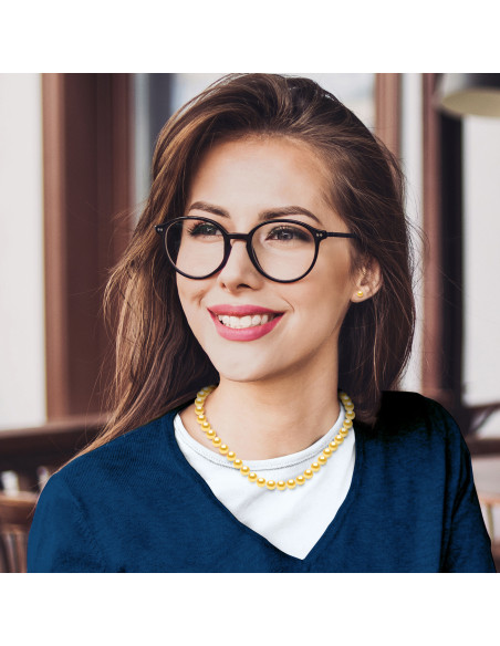 Round Bead Necklaces - Sizes from 7 to 9 mm - 42 cm - Prestige Marine Ring - Gold 375 - Neuilly